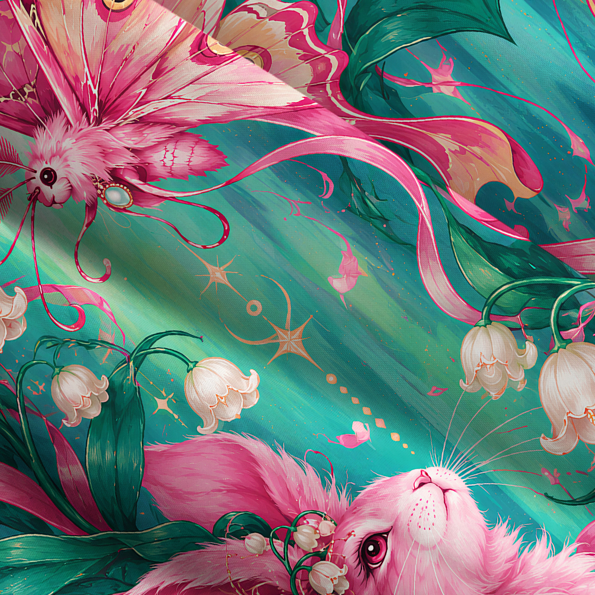Purplehecate Dreamy Rabbit & Butterfly Fantasy Wide Straps Maxi Dress