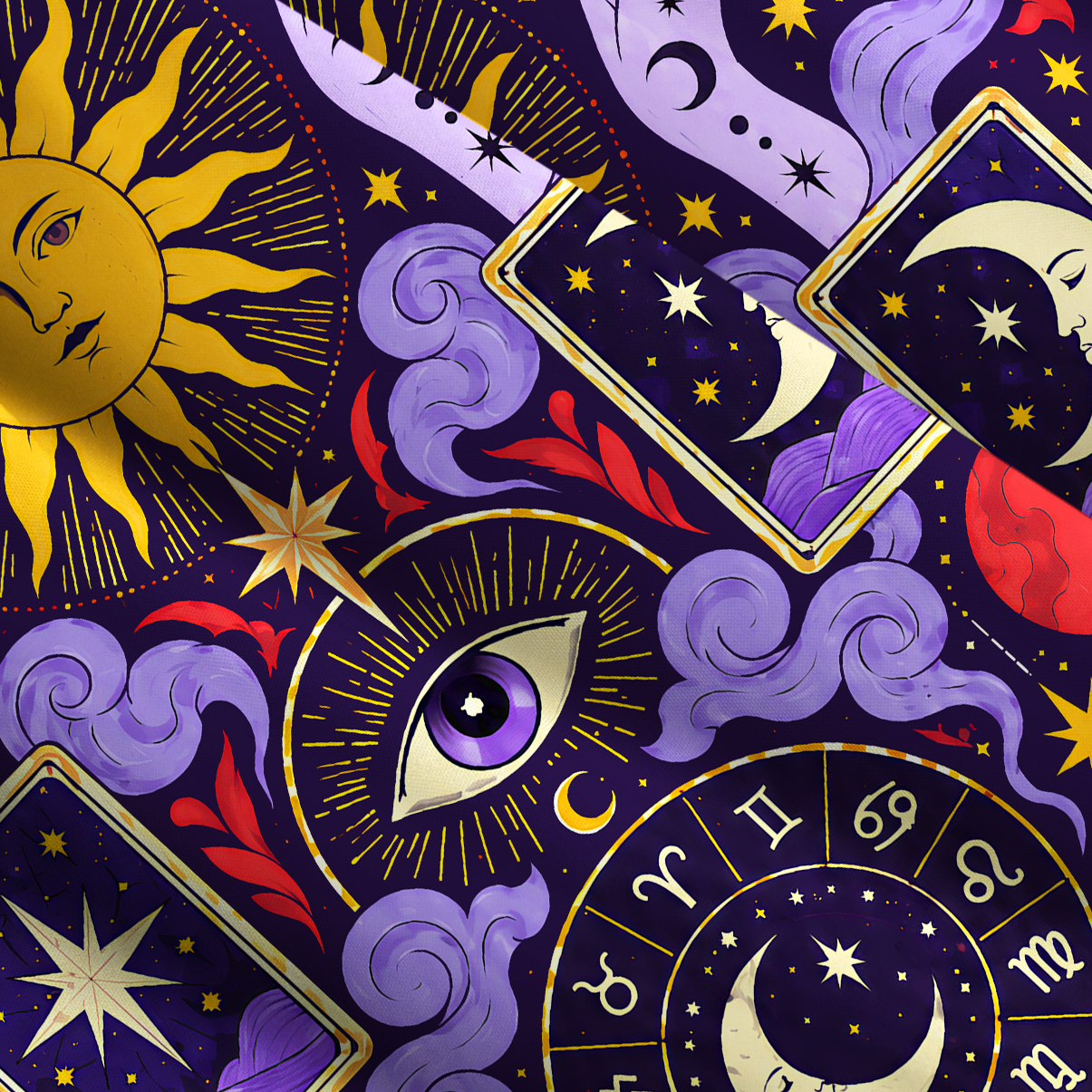 Purplehecate Celestial Tarot Astrology Wide Straps Maxi Dress