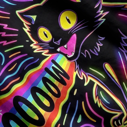 Purplehecate Psychedelic Rainbow Scream Cat Ugly Cardigan Sweaters