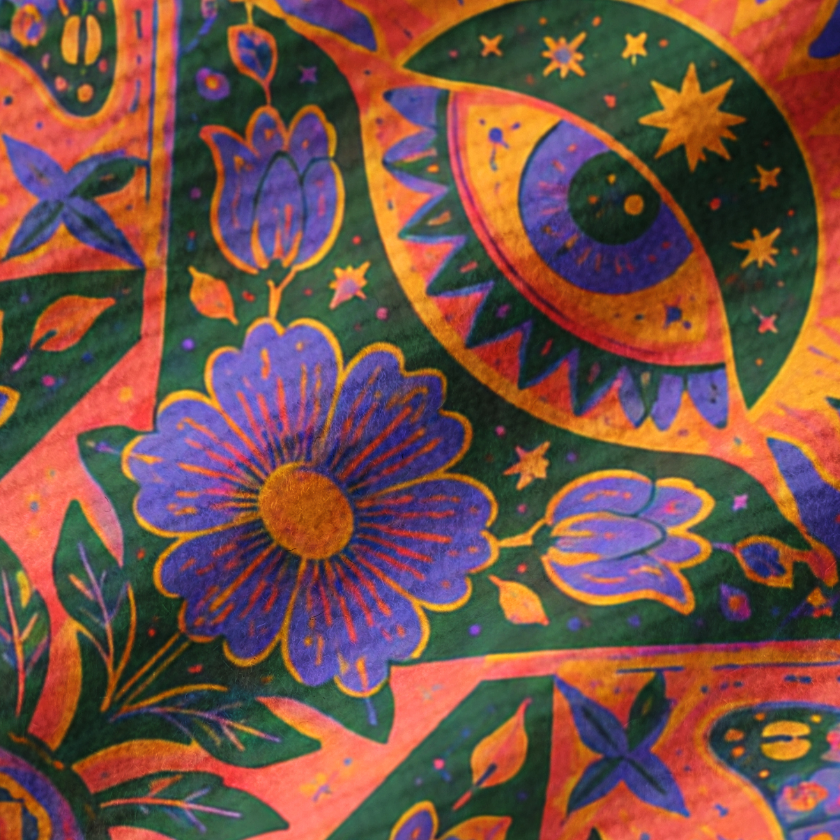 Purplehecate Sun, Moon & Butterfly Secrets Ribbed Knit Dress