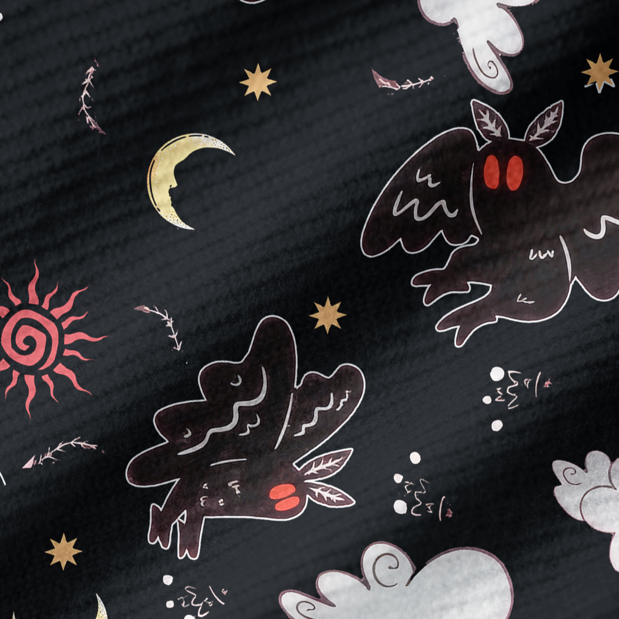 Purplehecate Cryptid Mothman Ribbed Knit Dress