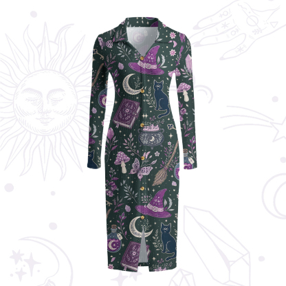Purplehecate Witchcraft Spellbook Ribbed Knit Dress