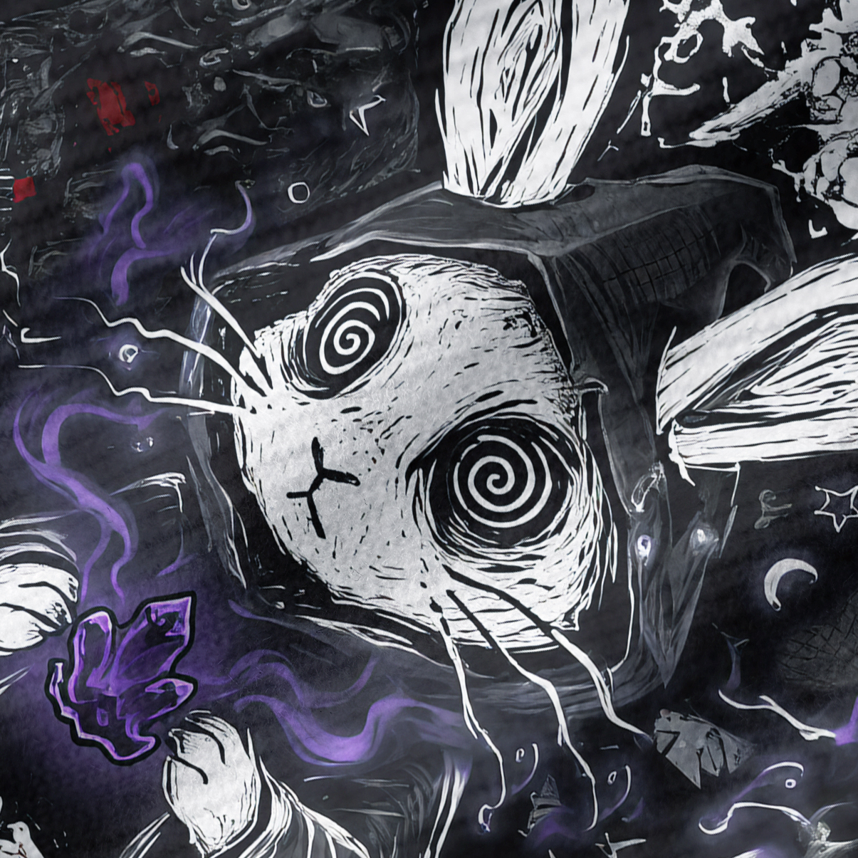 Purplehecate Gothic Cursed Bunny Ritual Ribbed Knit Dress