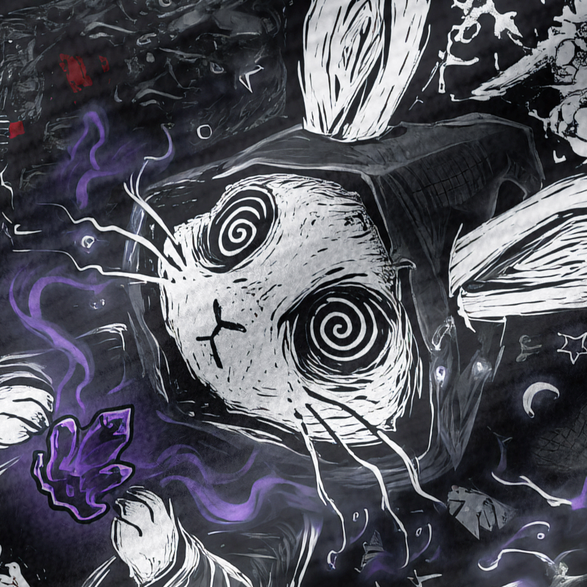 Purplehecate Gothic Cursed Bunny Ritual Ribbed Knit Dress