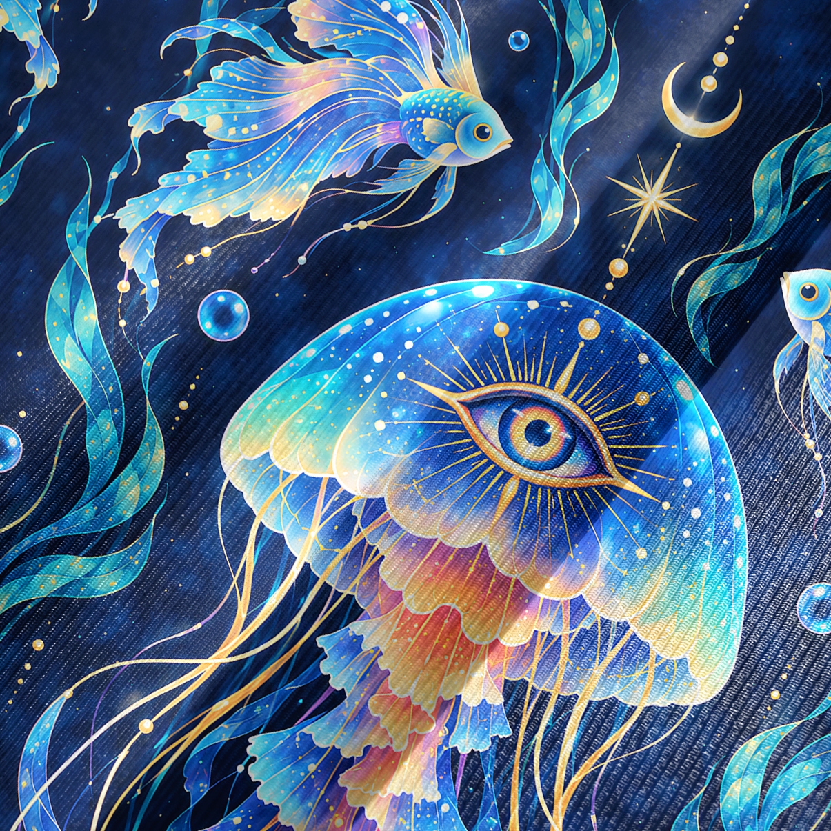 Purplehecate Celestial Jellyfish Bell Sleeve Dress