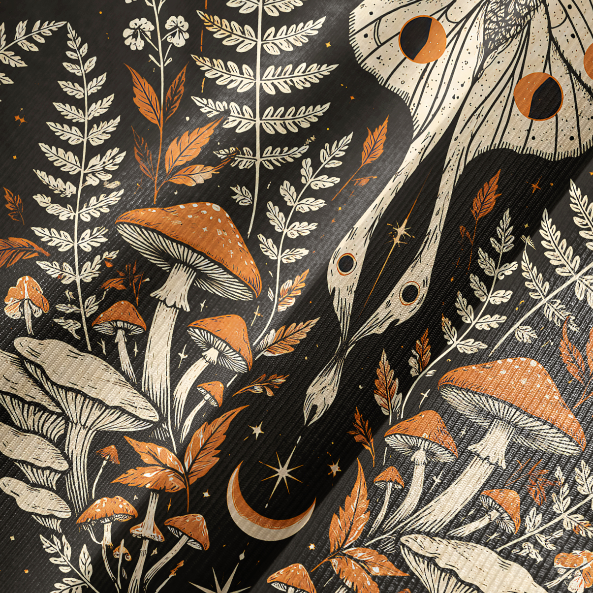 Purplehecate Sun Moon Moth Bell Sleeve Dress