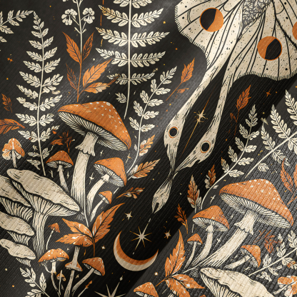 Purplehecate Sun Moon Moth Bell Sleeve Dress