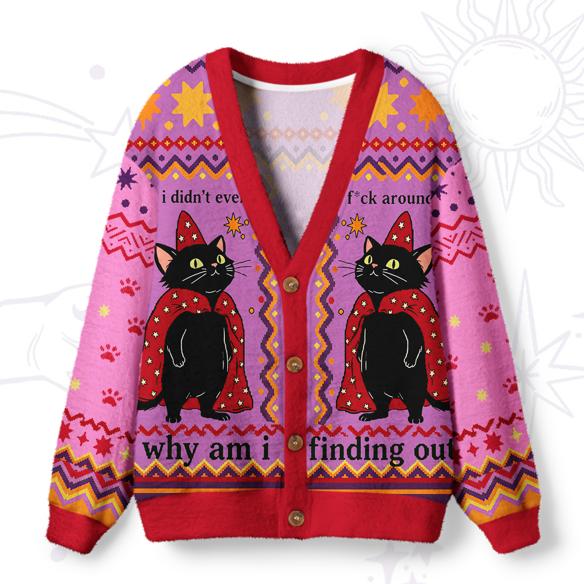Purplehecate I Didn't Even F*ck Around Ugly Cardigan Sweaters