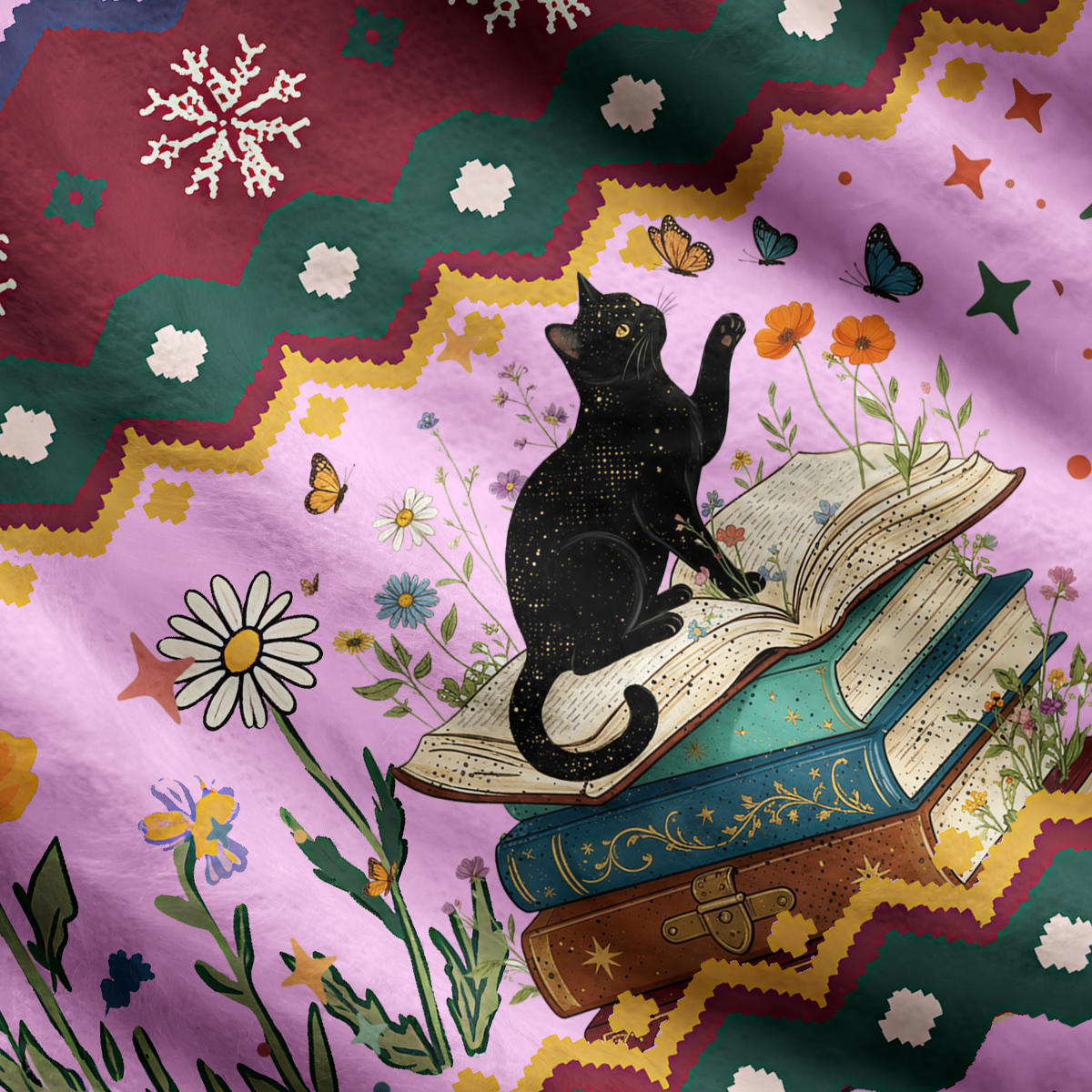 Purplehecate Easily Distracted By Cats And Books Ugly Cardigan Sweaters