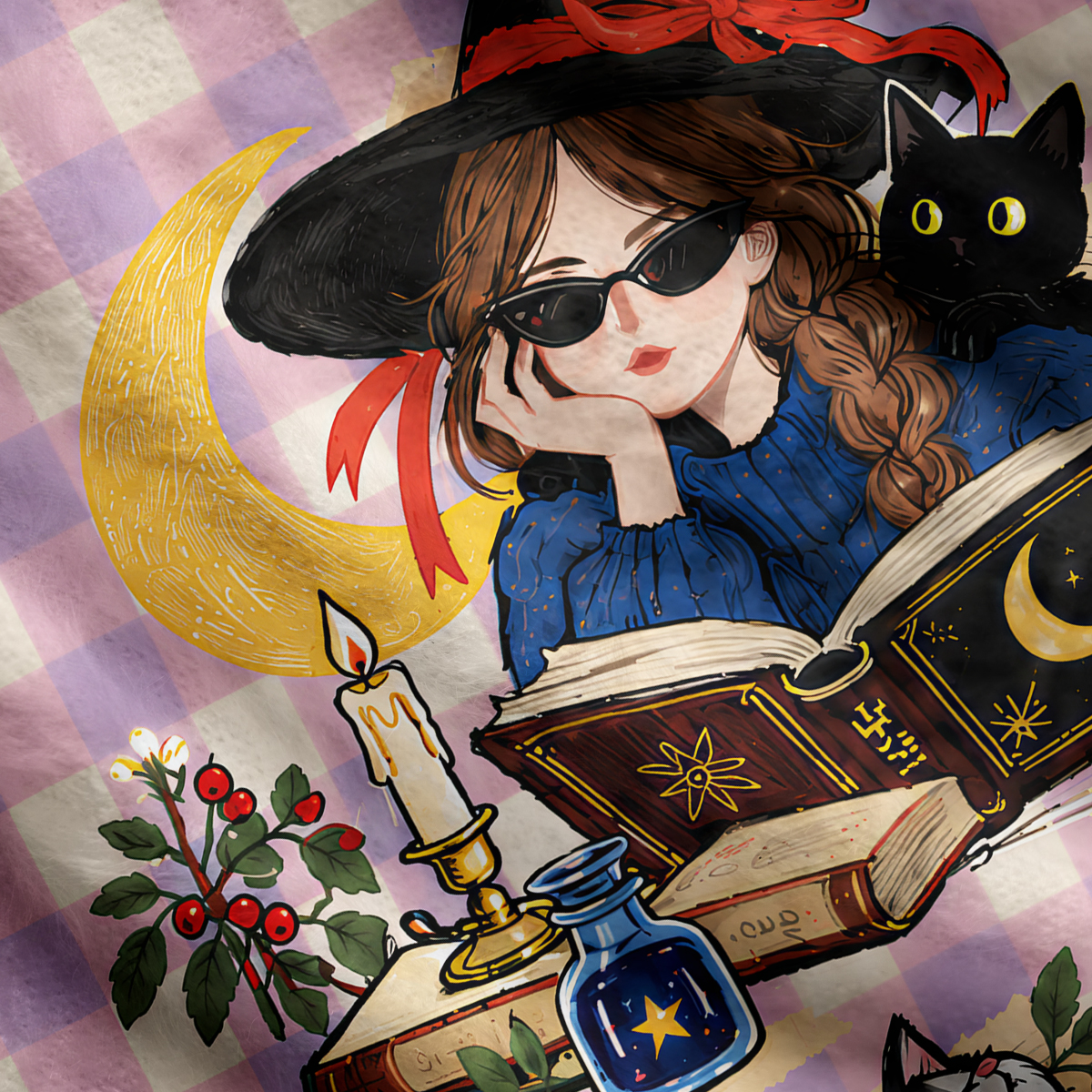 Purplehecate A Magical Cat Lover's Afternoon Ugly Cardigan Sweaters