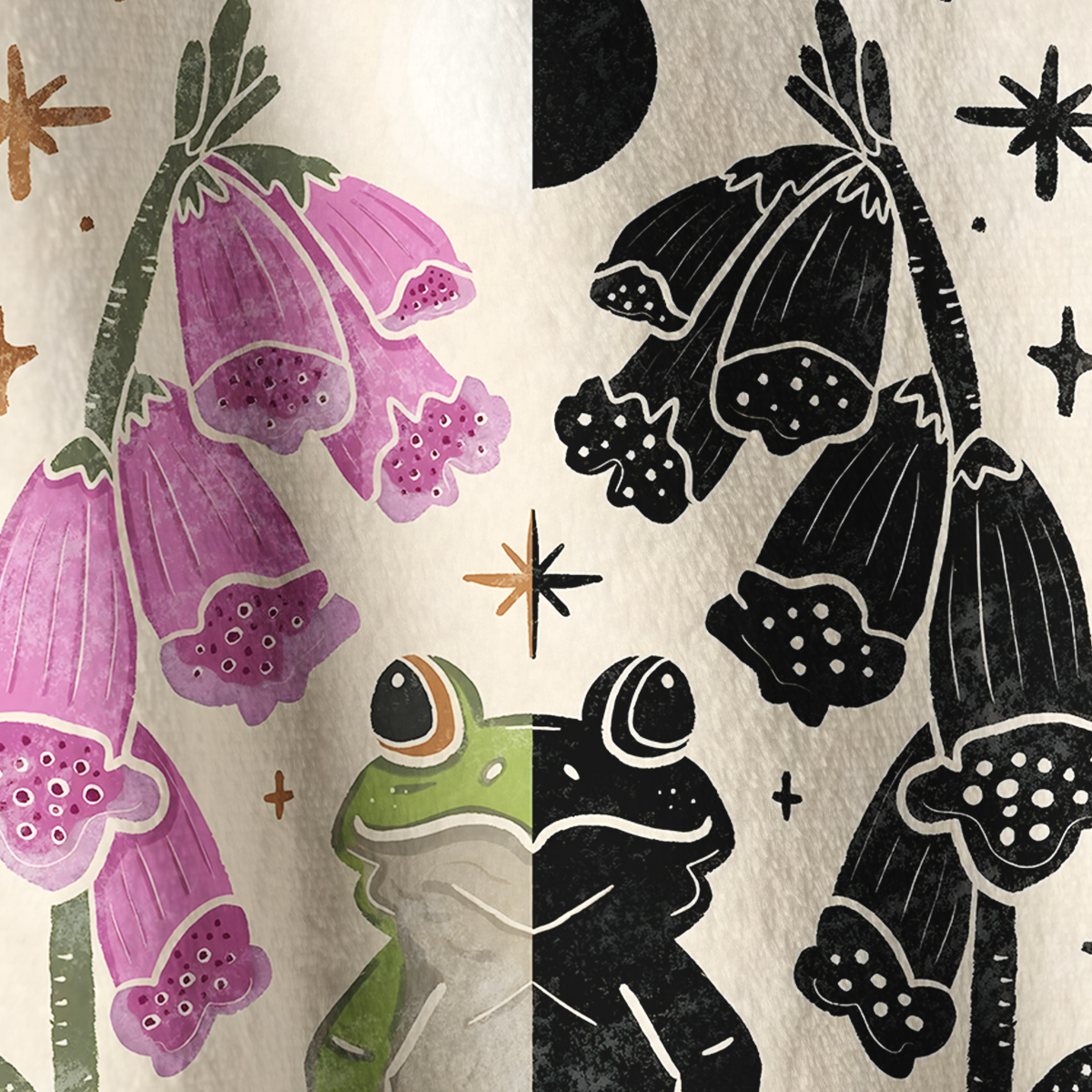 Purplehecate Dual-Tone Frog Garden Full Zip Fleece Jacket