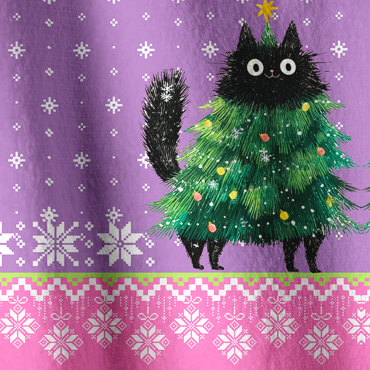 Purplehecate Funny Black Cat in Tree Full Zip Fleece Jacket
