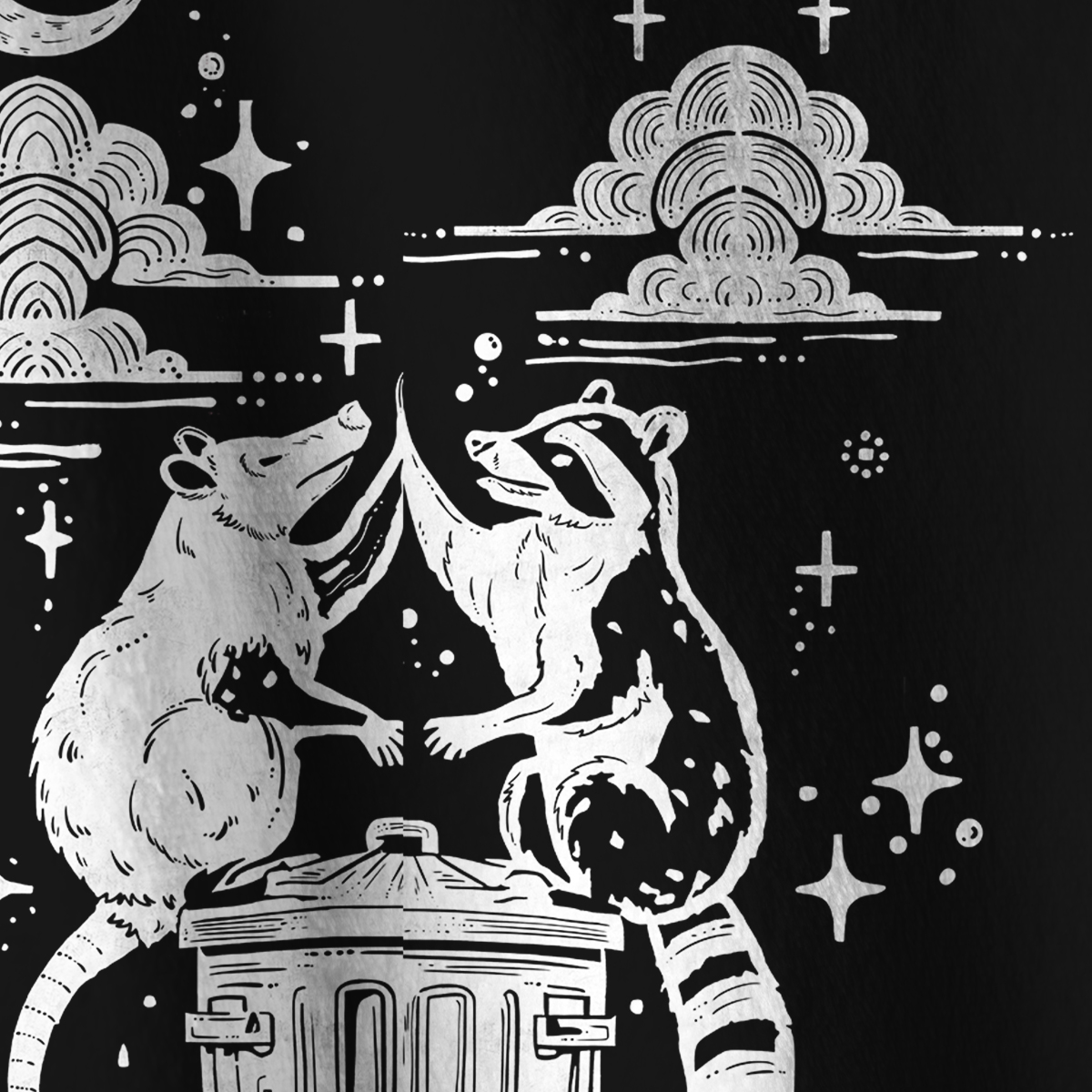 Purplehecate The Team Trash Raccoon Tarot Full Zip Fleece Jacket