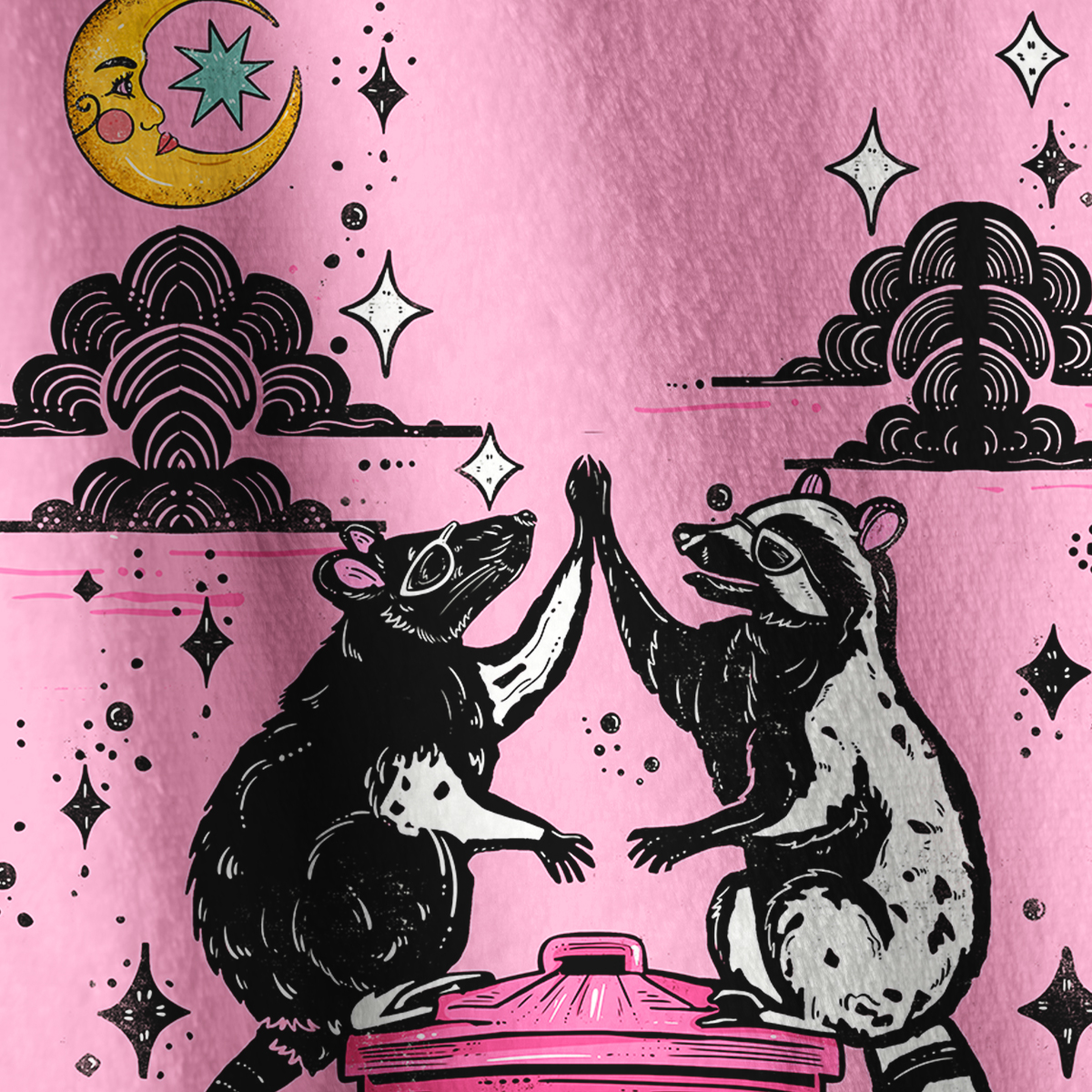 Purplehecate The Team Trash Opossum Tarot Full Zip Fleece Jacket