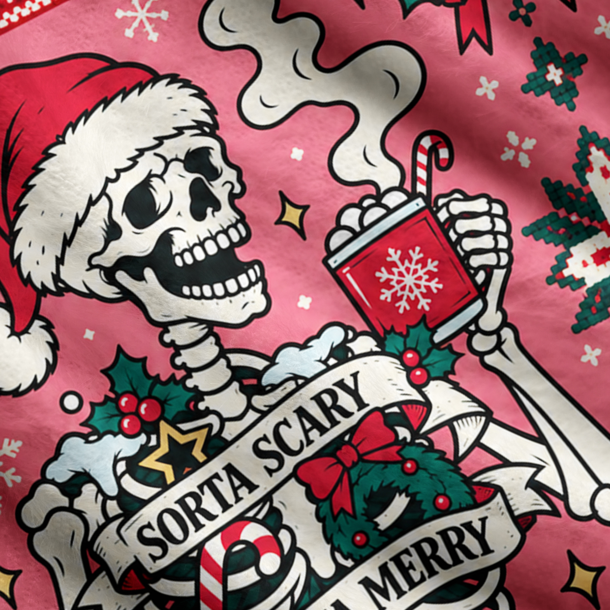 Purplehecate Sorta Merry Sorta Scary Christmas Ugly Cardigan Sweaters