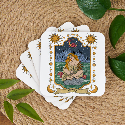 Purplehecate Virgo Zodiac Coaster