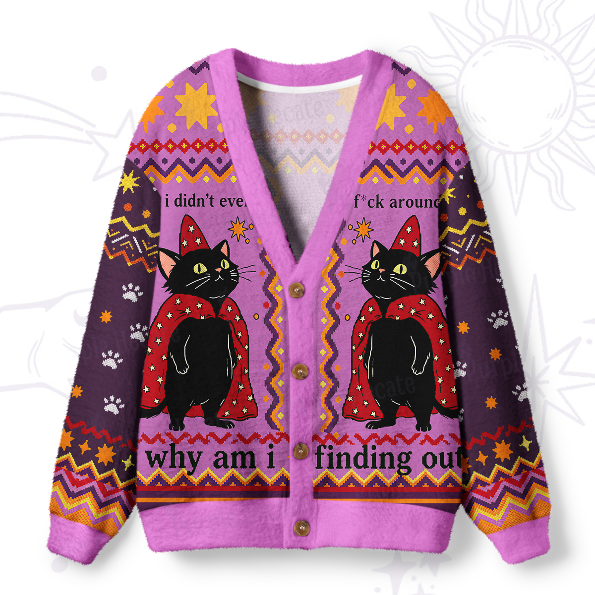Purplehecate I Didn't Even F*ck Around Ugly Cardigan Sweaters