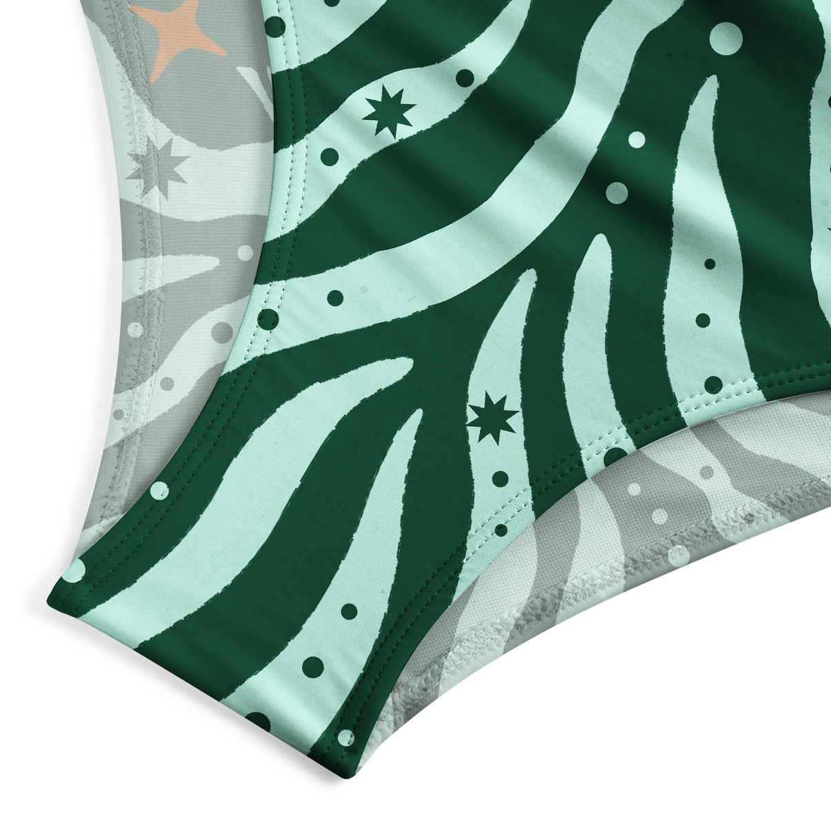 Purplehecate Green Vision Illusion One-Piece Swimsuit