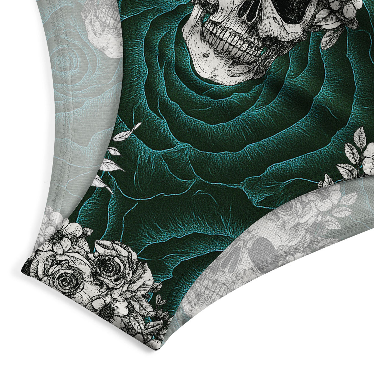 Purplehecate Rose Skull One-Piece Swimsuit