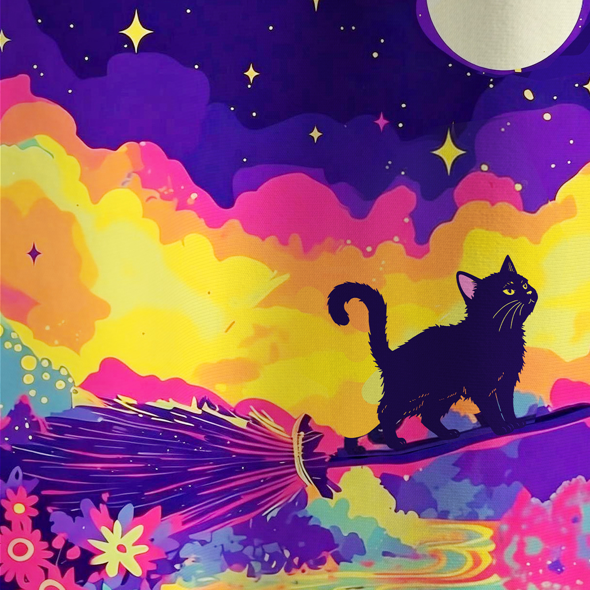 Purplehecate Midnight Cosmic Cat Fantasy All Over Print T-Shirt