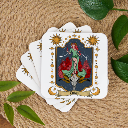 Purplehecate Aries Zodiac Coaster