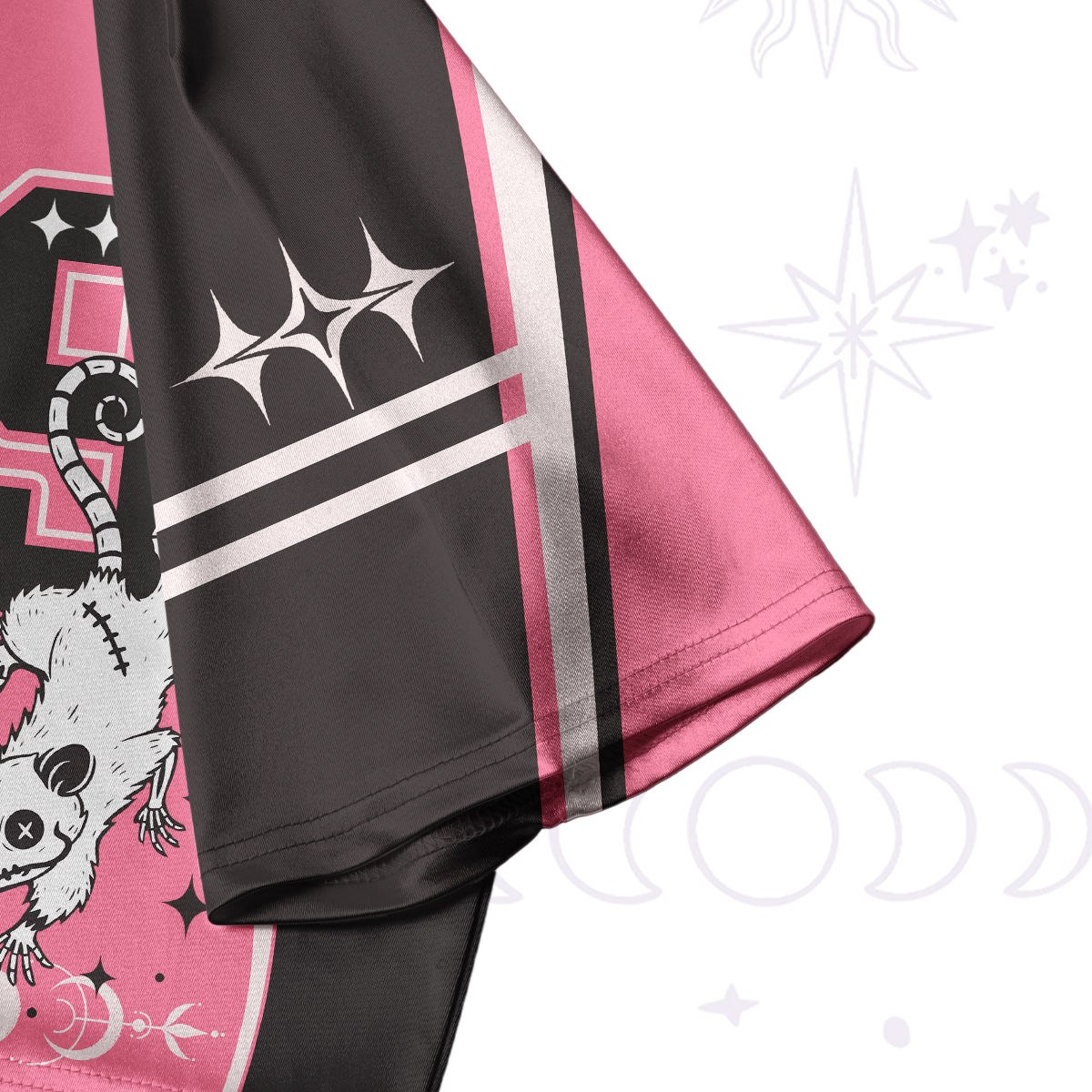 Purplehecate Moonlit Skeleton Rats Crop Jersey Top