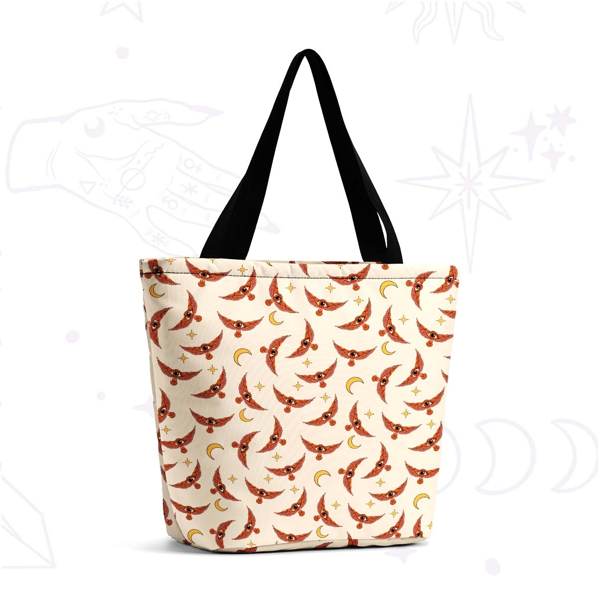 Purplehecate Moth and Moon Tote Shopping Bag