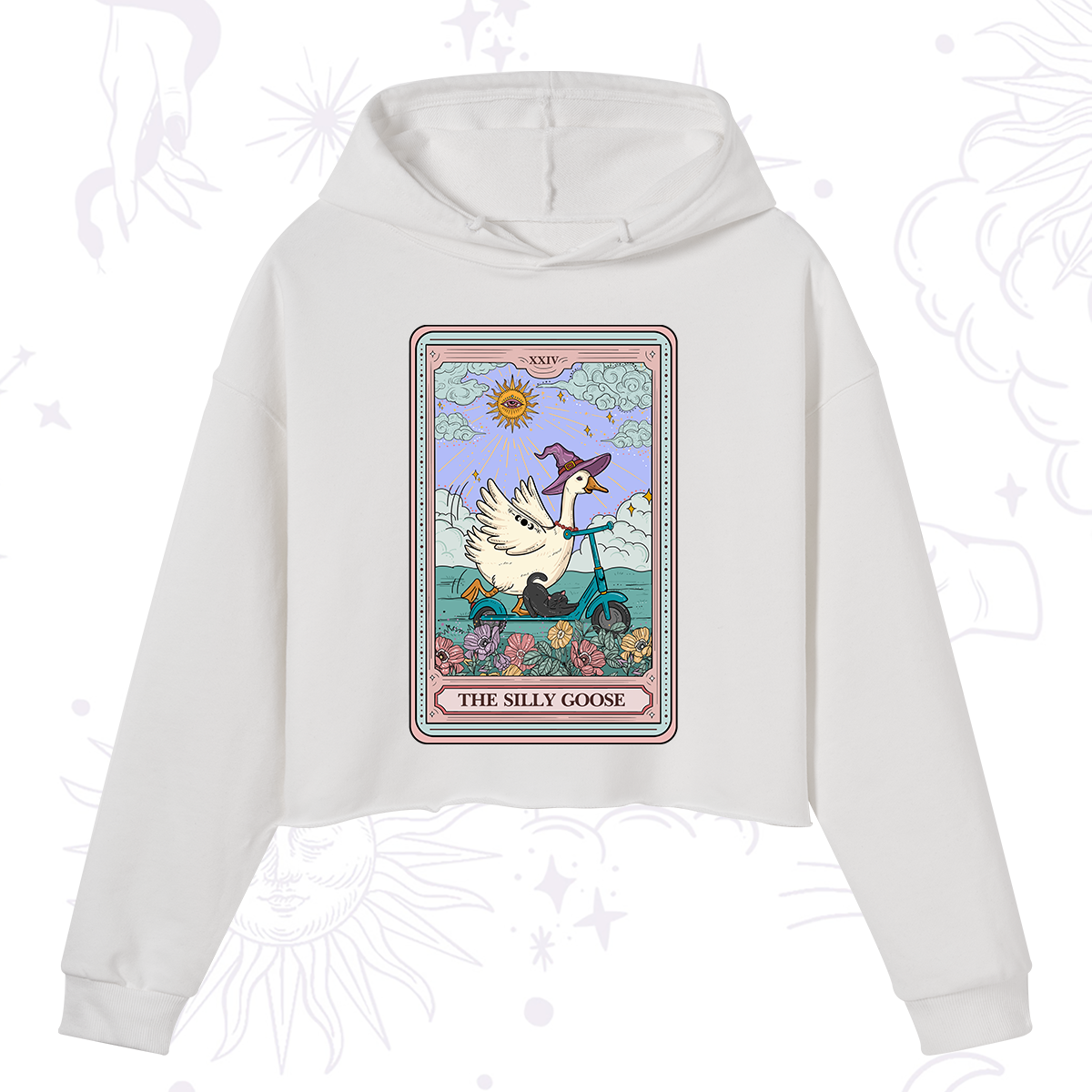 Purplehecate The Silly Goose Tarot Card Crop Hoodie