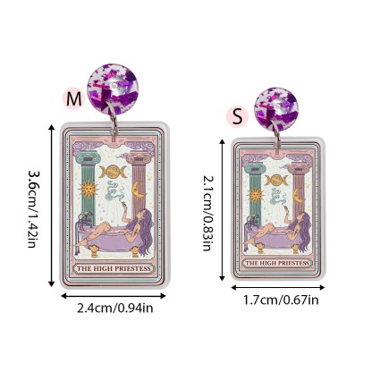 Purplehecate The High Priestess Tarot Acrylic Earrings