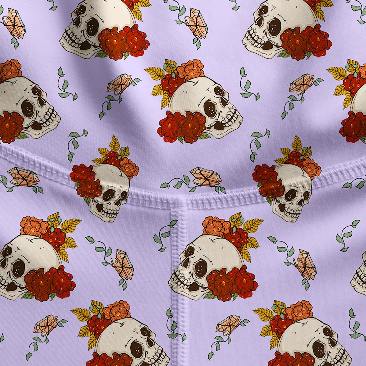 Purplehecate Flowers and Bones Yoga Pants