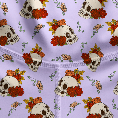 Purplehecate Flowers and Bones Yoga Pants