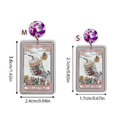 Purplehecate The Last Straw Tarot Acrylic Earrings