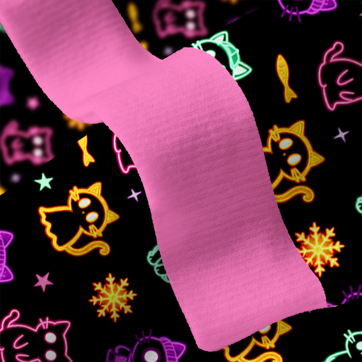 Purplehecate Neon Cat Party Ugly Cardigan Sweaters