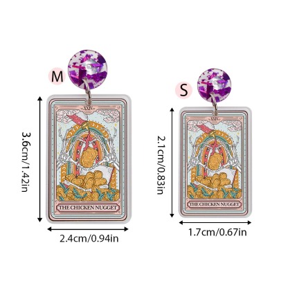 Purplehecate The Chicken Nugget Tarot Acrylic Earrings