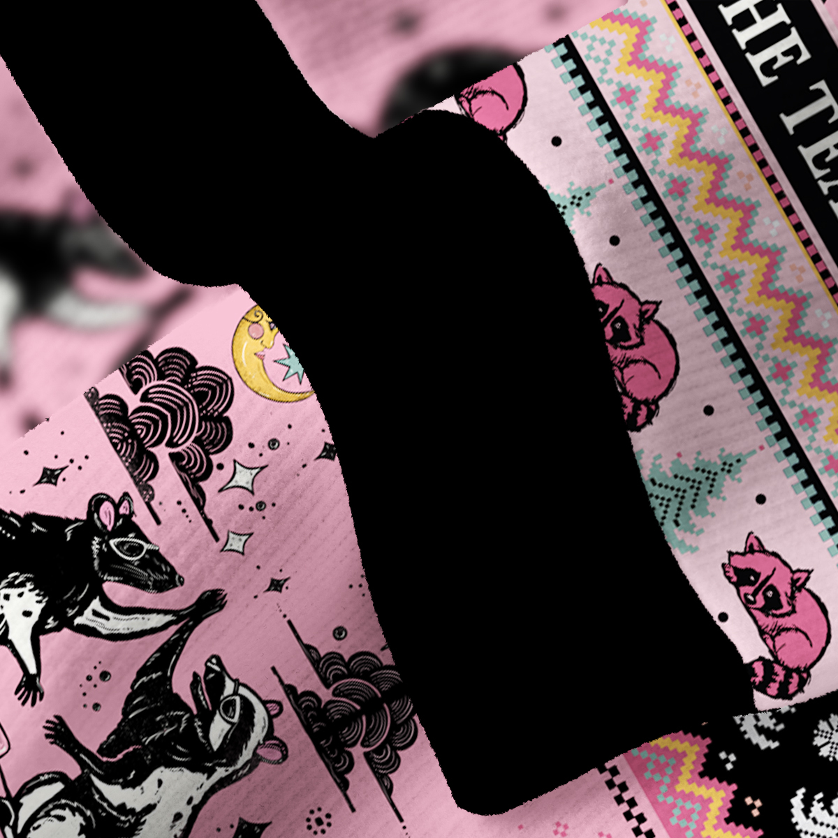 Purplehecate The Team Trash Opossum Fuzzy Ugly Christmas Sweatshirt