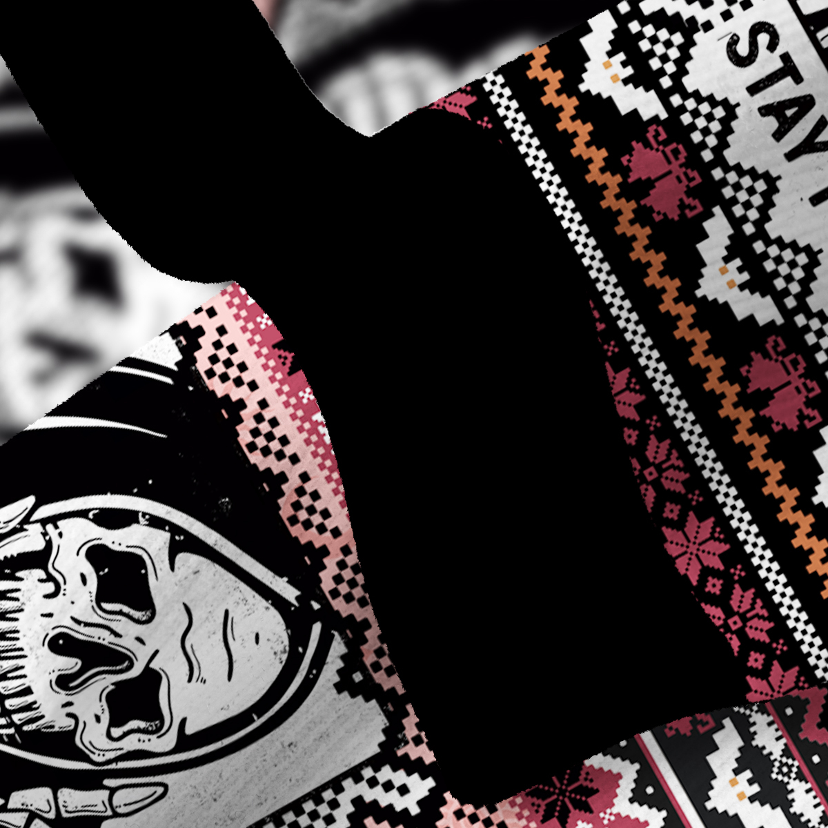 Purplehecate Stay Positive Fuzzy Ugly Christmas Sweatshirt