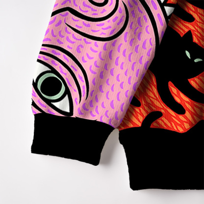 Purplehecate Cats for the Devil’s Feast Ugly Cardigan Sweaters