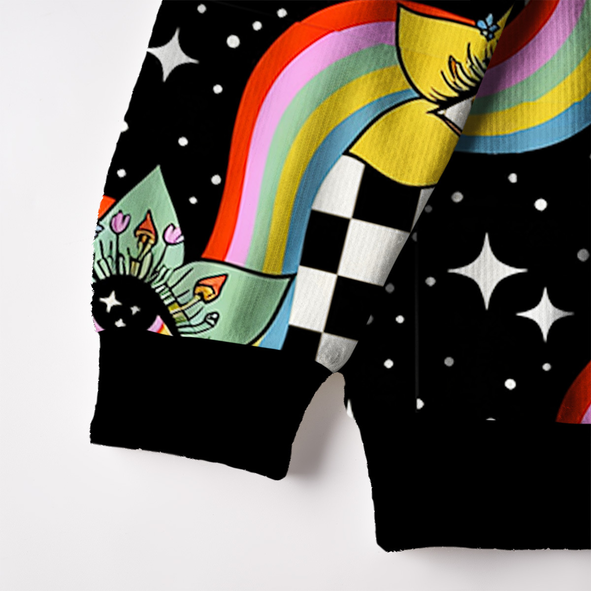 Purplehecate Enchanted Mushroom Eye Blossom Fuzzy Ugly Christmas Sweatshirt