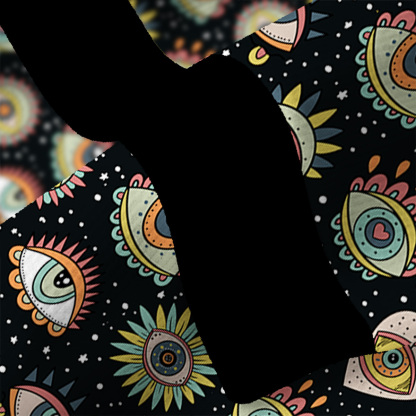 Purplehecate Mystical Evil Eye Pattern Fuzzy Ugly Sweatshirt