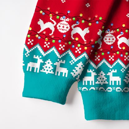 Purplehecate Nine Lives Gone Wrong Fuzzy Ugly Christmas Sweatshirt