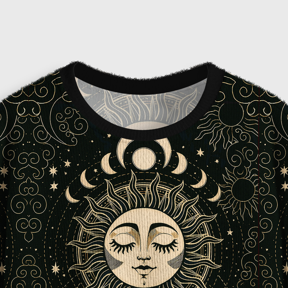 Purplehecate Lunar Eclipse Crop Fuzzy Ugly Sweatshirt