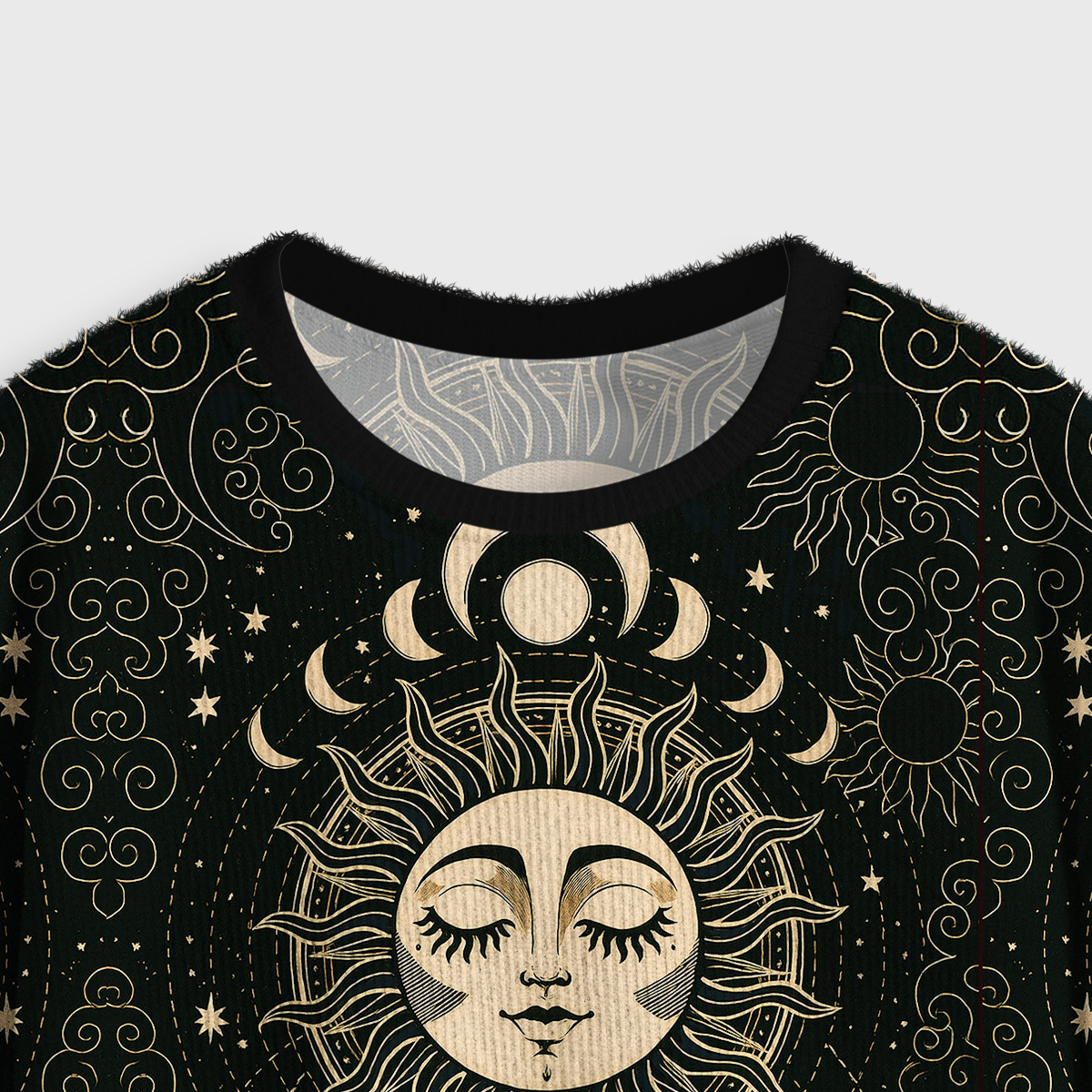 Purplehecate Lunar Eclipse Crop Fuzzy Ugly Sweatshirt