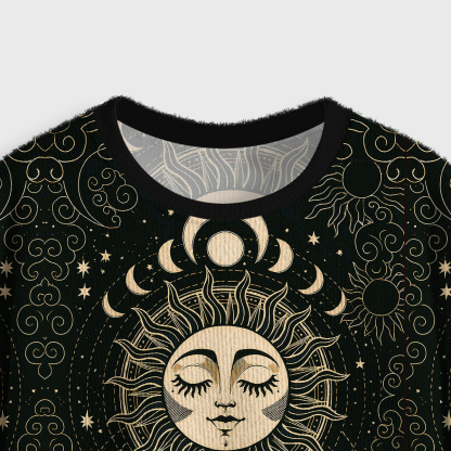 Purplehecate Lunar Eclipse Crop Fuzzy Ugly Sweatshirt