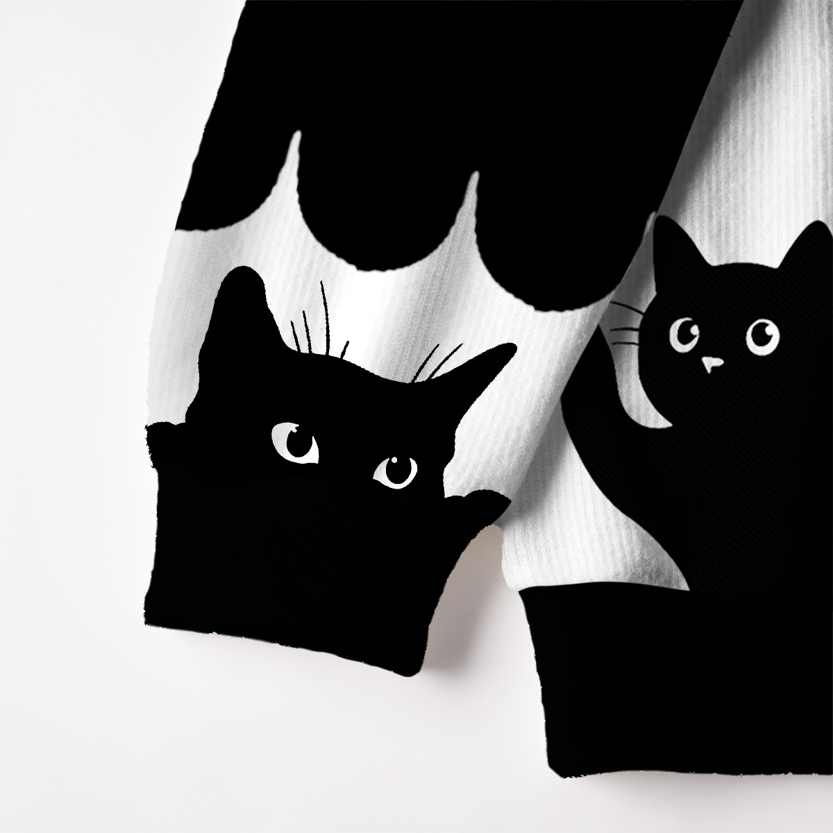 Purplehecate Purplehecate Peekaboo Cats Fuzzy Ugly Christmas Sweatshirt