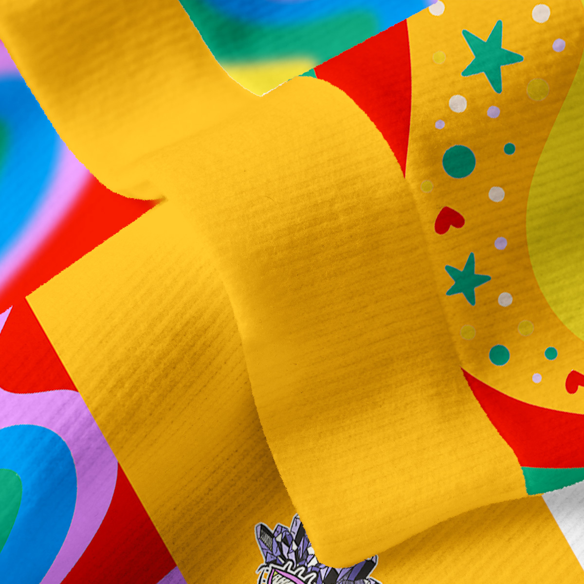 Purplehecate Dreamy Rainbow Waves Fuzzy Ugly Christmas Sweatshirt