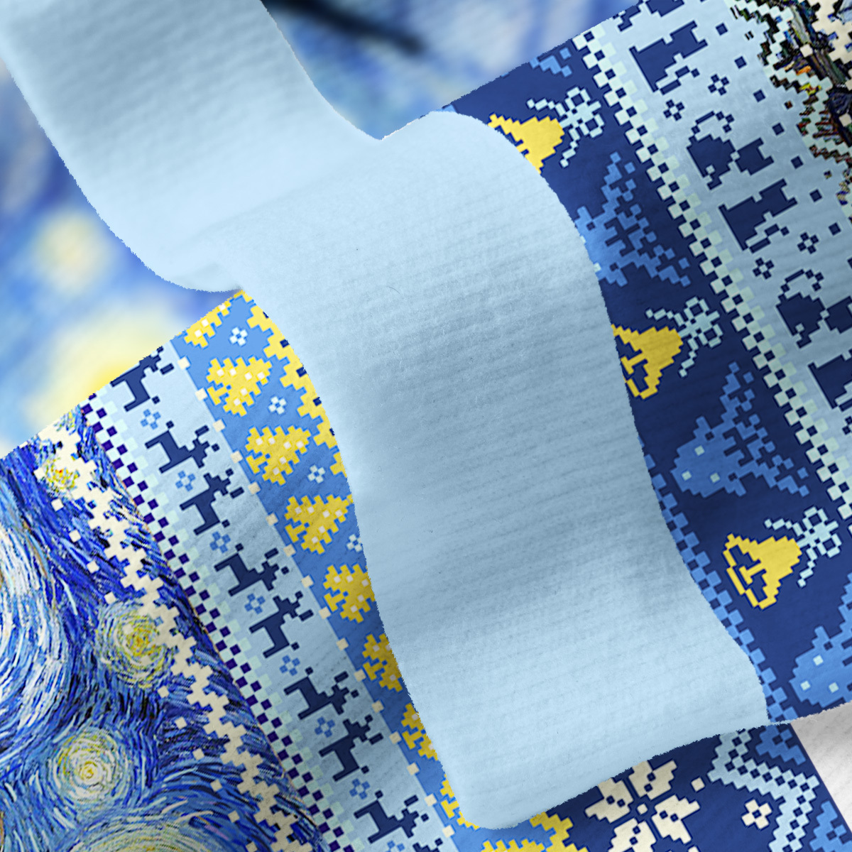 Purplehecate Witch Cat Under the Starry Night Fuzzy Ugly Christmas Sweatshirt