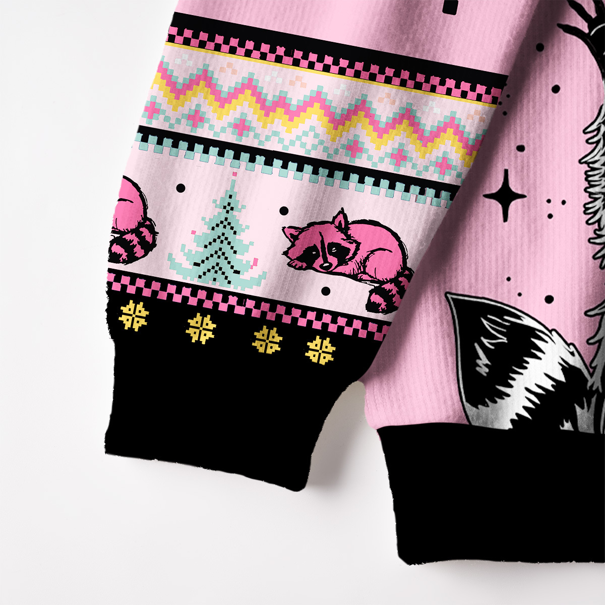 Purplehecate In My Feral Era Raccoon Fuzzy Ugly Christmas Sweatshirt