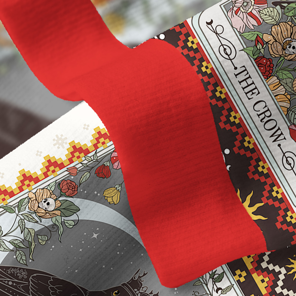 Purplehecate The Crow Tarot Fuzzy Ugly Christmas Sweatshirt