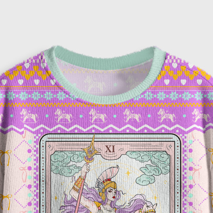 Purplehecate The Audacity Goddess Crop Fuzzy Ugly Sweatshirt