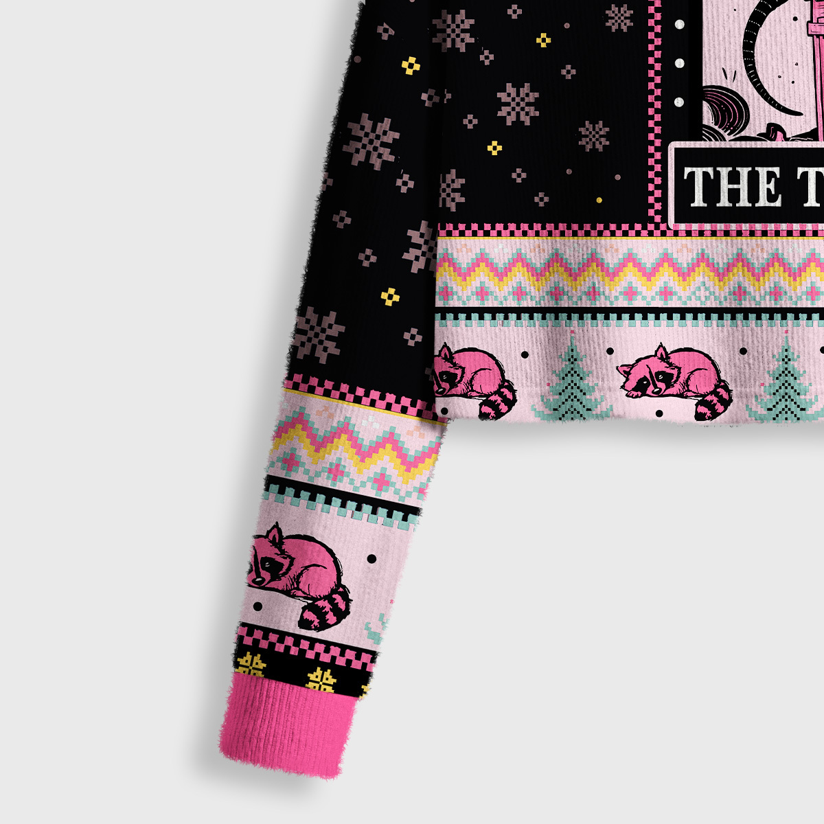 Purplehecate The Team Trash Opossum Crop Fuzzy Ugly Sweatshirt